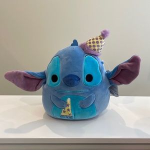 ⚡️NWT 8” Disney Birthday Stitch 🎉 with Party Hat Squishmallow